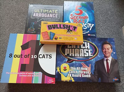 Board Games 5 Second Rule 8 Out Of 10 Cats CatchPhrase Ultimate Arrogance • £17