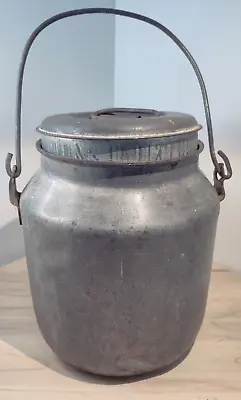 Vintage Dairy /milk Pail With Bail & Handle Seals Tight Heavy Metal Container • $50.50