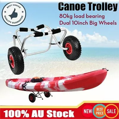 Kayak Canoe Trolley 26cm Wheel Foldable Transport Cart Boat Carrier Ski 80KG NEW • $74.95