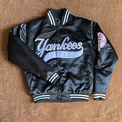 New York Yankees 90s Athletic Baseball Satin Bomber Letterman Varsity Jacket 24 • $89.99