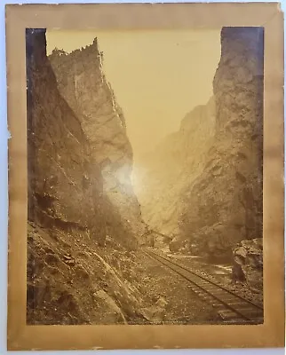 Photograph – Wm. H. Jackson Mammoth Plate – Royal Gorge Grand Canon Of Arkansas • $750