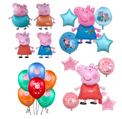 Peppa Pig Balloons Helium Foil Latex Balloon Set Kids Birthday Party Decoration • £3.99