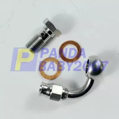 Sus 90 Degree Banjo M10x1.0 Brake Hose End AN3 3AN To 10MM Fitting Bolt Adapter • $10.40