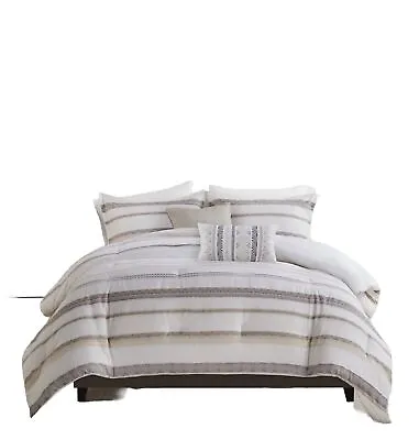 Madison Park 5 Piece Clipped Jacquard Comforter Set Full Queen • $42.50
