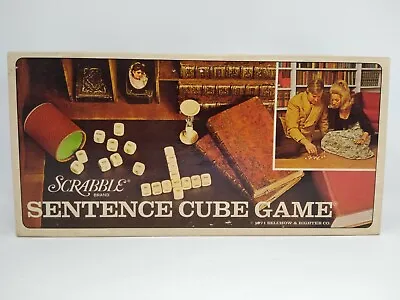 Vintage 1971 Scrabble Sentence Cube Word Game Wood Dice Complete • $15.99