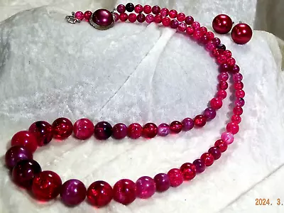 Vintage Coro Purple & Pink Beaded Necklace (earrings Not Included) • $24.95