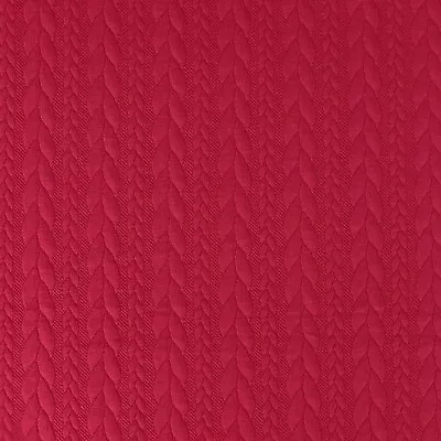 £8 • Buy Cable Knit Jersey Fabric Red 150cm Wide By The Half Metre