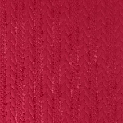 £8 • Buy Cable Knit Jersey Fabric Red 150cm Wide By The Half Metre