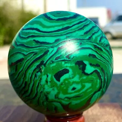 248G Beautiful Polished Malachite Stripe Crystal Sphere Gemstone Reiki Healing • $9.57