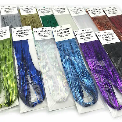 FLASHABOU MAGNUM - Fly Tying Saltwater Flash Material Musky Bucktail 13 Colors! • $8.99