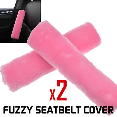 £4.89 • Buy Car Seat Belt Cover Fluffy Auto Safety Belt Shoulder Pad Protector Harness PINK