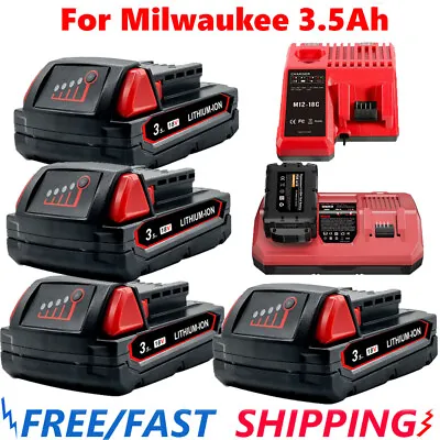 Battery+Charger For Milwaukee M18 Lithium Cordless 48-11-1815 48-59-1850 NEW • $102.59
