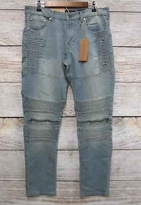 Ring Of Fire Jeans Mens 30X30 Treasure Malibu Slim Straight Stretch Moto New  • $22.45