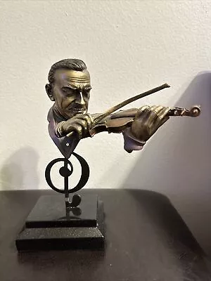 Bronze Violin Viola Player Statue Figurine - Music Gifts Orchestra Sculpture • $100