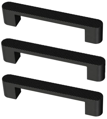 $14.99 • Buy 3 PACK Liberty Modern Knurled 4 In OR 5-1/16 Matte Black DUAL MOUNT Drawer Pulls