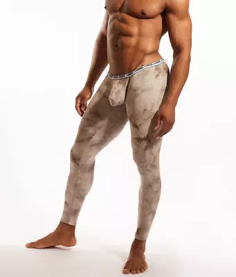 N2N Bodywear Men's Rib Rayon Spandex Long John Tights Size M Grey - NWT • $42.50