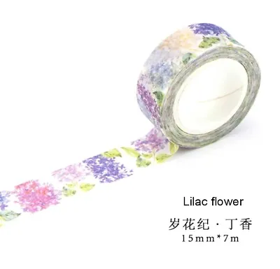 $2.70 • Buy Japan Washi Tape Lilac Flowers 15mmx7m  MT0831