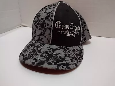 Grave Digger Monster Jam Truck Racing Signed Hat Cap Black Skulls 2009 OSFM • $17.99