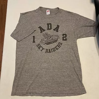 RARE Vtg 80’s ADA 12 Sky Raiders Missile Launcher T Shirt Tri-Blend Gray Soft • $29.99