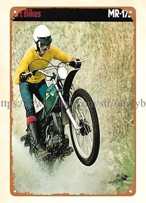 Cabin Decor 1975 Motorcycle Gift For Dad Biker MR-175 Dirt Bike Metal Tin Sign • $18.95