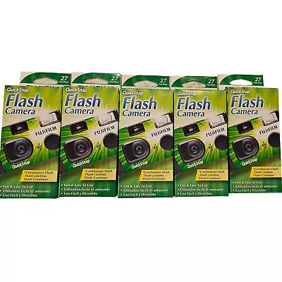 Lot Of 5 NEW & Sealed Fujifilm Quicksnap Flash 400 Disposable Cameras 27 Exp • $79.76