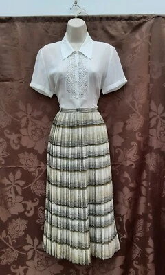 £5.99 • Buy Pealted Skirt,ww2,30's,40's,50's,60's,70's Vintage Style,green Check,size 6-8