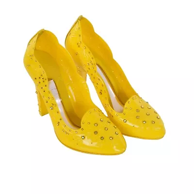 Dolce & Gabbana Rhinestone Cinderella Court Shoes Yellow 06939 • $626.73