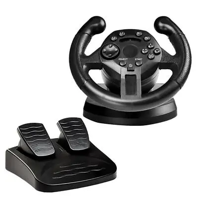 £57.23 • Buy Racing Game Steering Wheel Pedals Gears Kits Car Driving Simulator Black