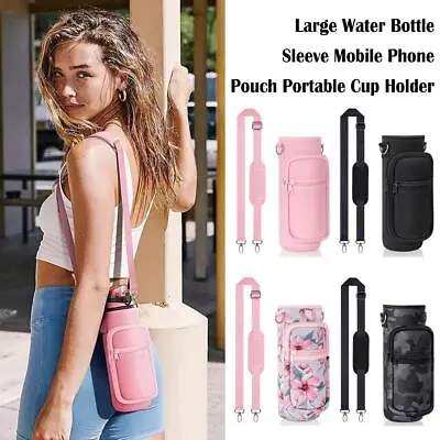 $13.61 • Buy Portable Water Bottle Carrier Insulated Cup Cover Bag Holder Pouch With Strap