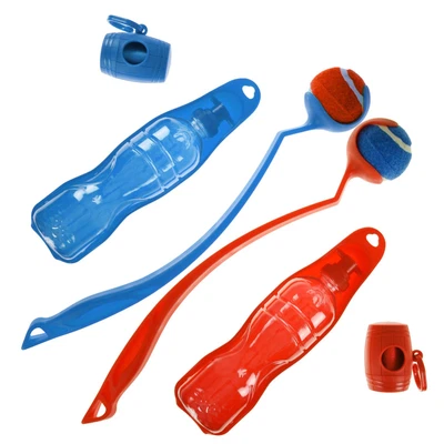 £6.95 • Buy Dog Puppy Durable Rubber Squeaky Ball Toys Fetch Ball Launcher Thrower Catcher