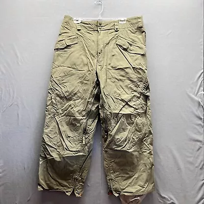 Vintage Burton Snowboard Pants Mens Large Army Green Cargo Baggy 90's Distressed • $39.96