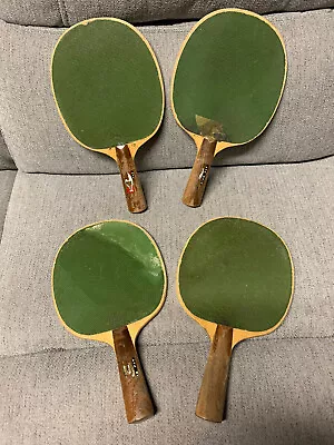 Vintage Mr Table Tennis Harvard Green Molded Ping Pong Paddles Lot Of 4 • $39.99