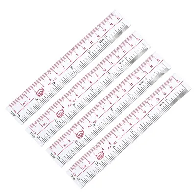 Straight Ruler 15cm 6 Inch Metric Double Scale Plastic Measuring Tool Clear 4pcs • $7.94