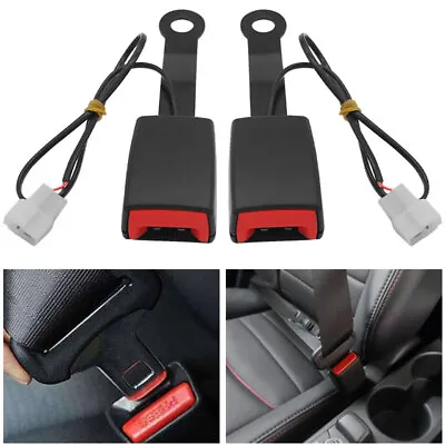 2pcs Car Front Seat Belt Safety Buckle Socket Plug Connector W/Warning Universal • $23