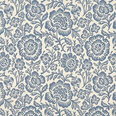 F404 Blue And Beige Floral Matelasse Reversible Upholstery Fabric By The Yard • $31.79