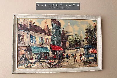 Rare! Paris Cityscape Vtg Print! Wall Art 50's Montmartre Oil Mid Century Modern • $700