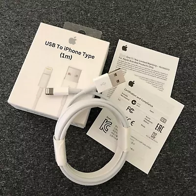 Genuine IPhone Charger Fast For Apple Cable USB Lead 6 7 8 X XS XR 11 Pro Max UK • £1.97