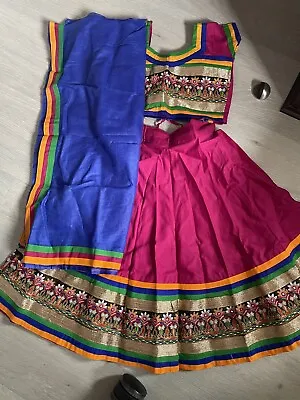 £20 • Buy Girls Size 22 Pink Ethnic Indian Lengha Outfit Age 4-6