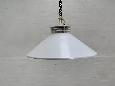 EB3438 Danish White Steel Pendant Ceiling Lamp Mid-Century Modern Retro  LCLW • £50