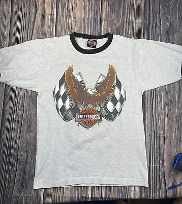 Vintage Harley Davidson Eagle Ohio Motorcycle Biker T Shirt Medium  • $69.99