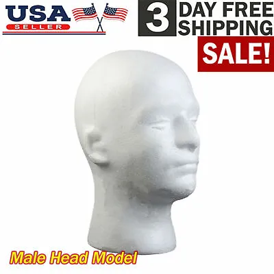 $9.86 • Buy Male Foam Mannequin Head Model Hat Glasses Wig Manikin Display Stand US  