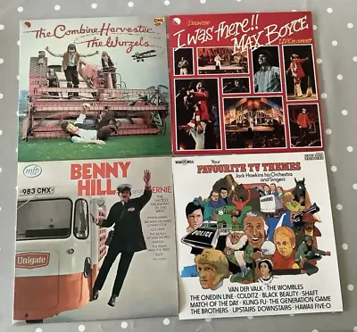 1970s Humour -  4x Vinyl LPs - Benny Hill - Max Boyce - The Wurzels - TV Themes • £8.99