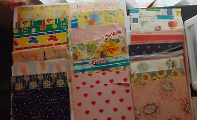 Vintage Wrapping Paper Lot Gift Wrap Sheets Retro 50s 60s • $15