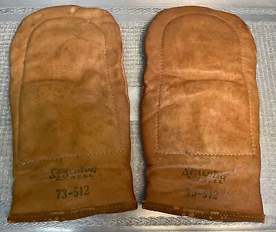 Vintage Spalding 73-512 Leather Boxing Speed Bag Gloves Man Cave Sports Decor • $59.99