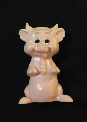 Vtg ROY DESIGN Light Pink Bull Cow Hard Plastic Bank • $15