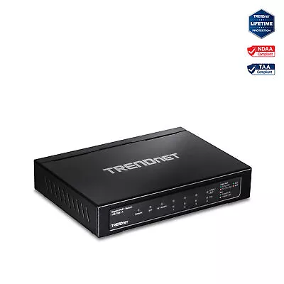 TRENDnet TPE-TG611 6-Port Gigabit PoE+ Switch • $99.99