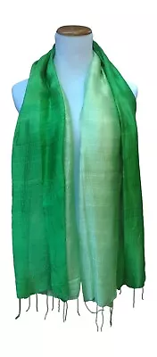 100% Thai Silk Two-Toned Scarve Lime Spring Green To Light Green • $14.99