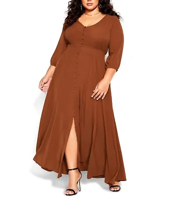 CITY CHIC Desire Maxi Dress In Ginger Plus Size XL/22 NWT [RRP $139.95] • $50