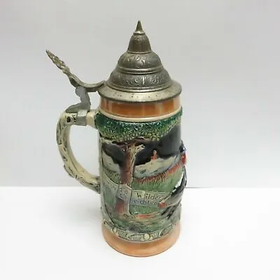 Beer Stein Vintage Mapsa German Music Swiss Musical Movement Mug 9.5in Tall • $55.79