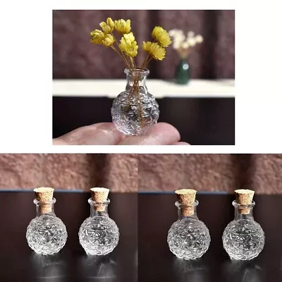 4pc Dollhouse Miniature 1:12 Scale Vintage Flower Vase Glass Bottles Accessories • $5.59